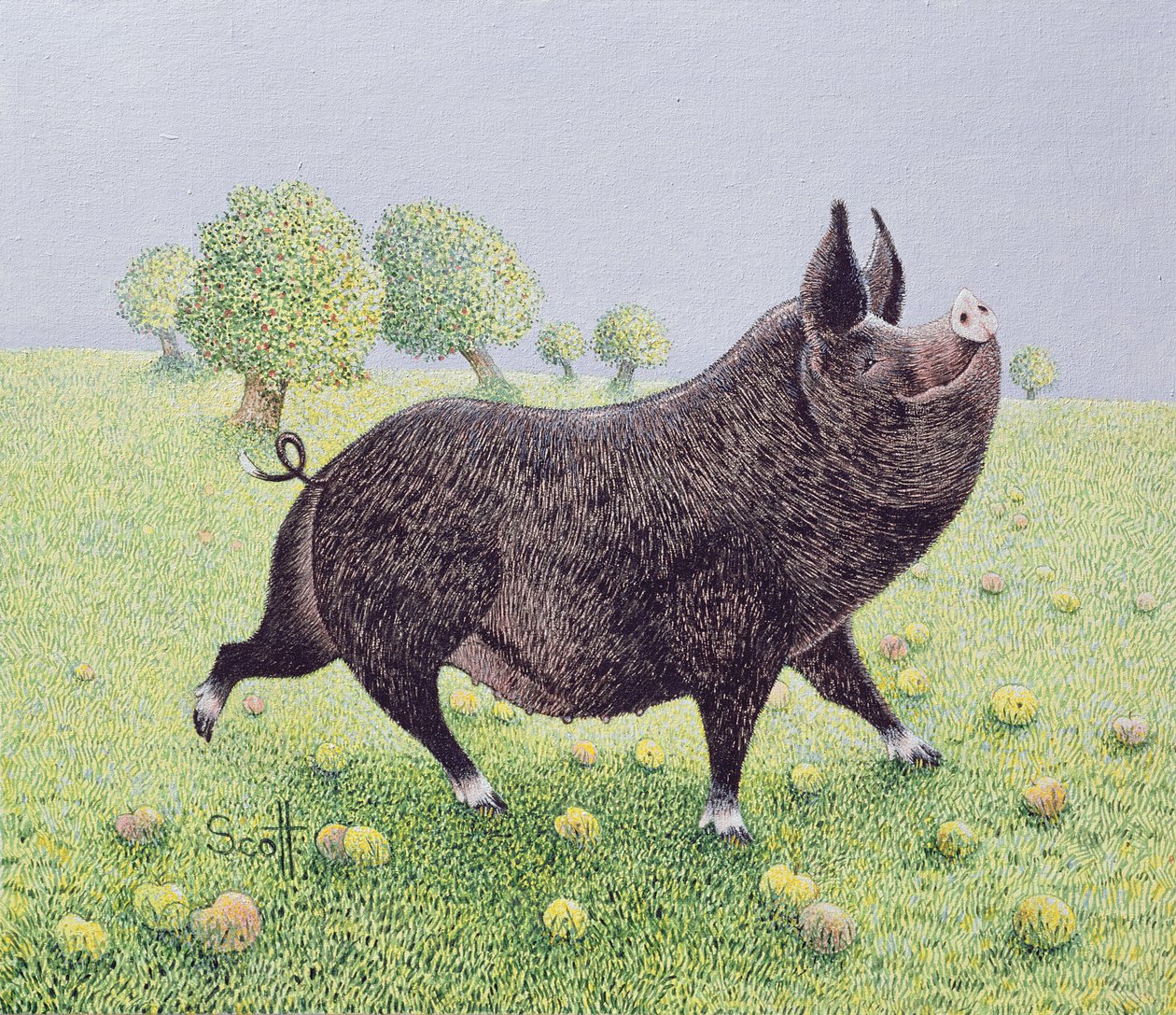 Feeling Great (acryl op calico) door Pat Scott