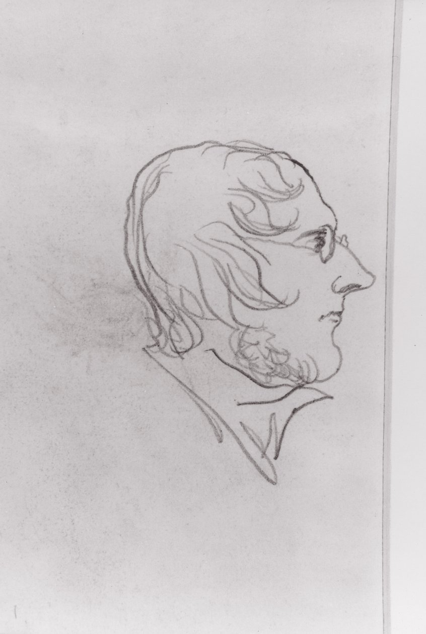 Zelfportret in profiel door Patrick Branwell Bronte