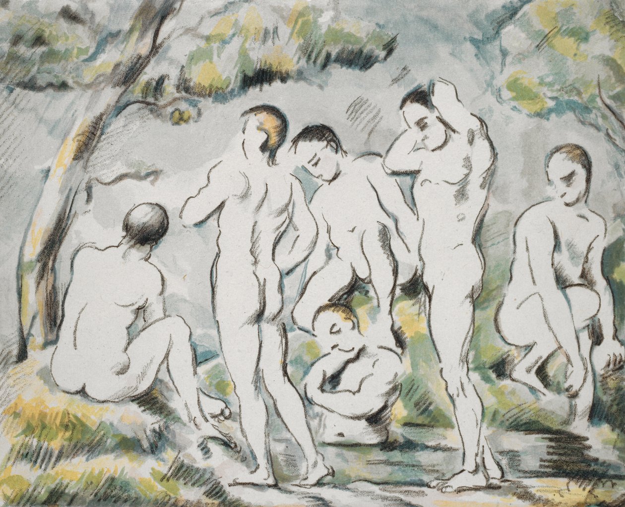 Les Baigneurs, Petite planche door Paul Cézanne