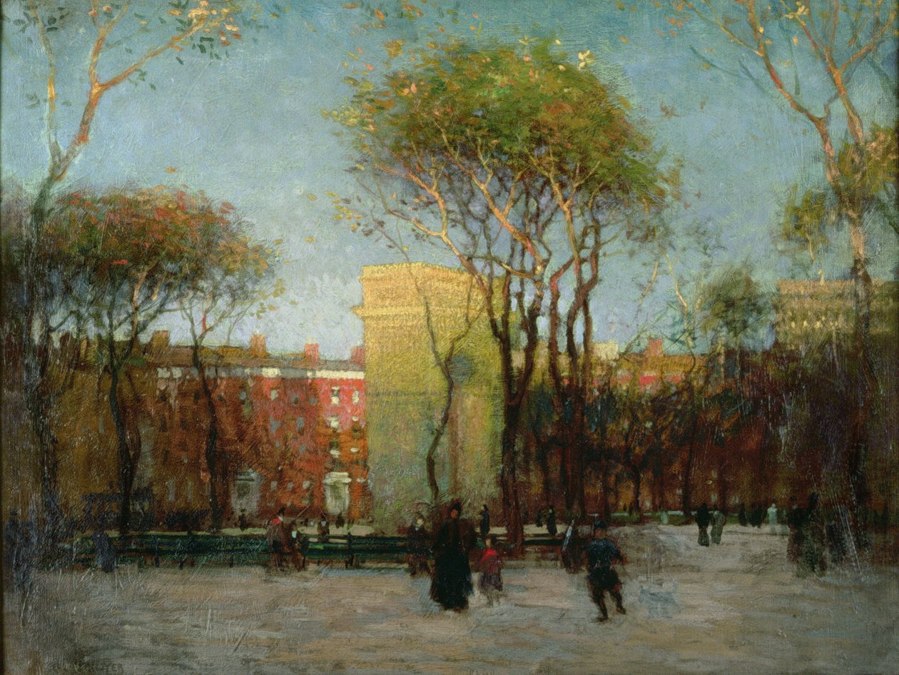 Washington Square, New York, c.1900 door Paul Cornoyer