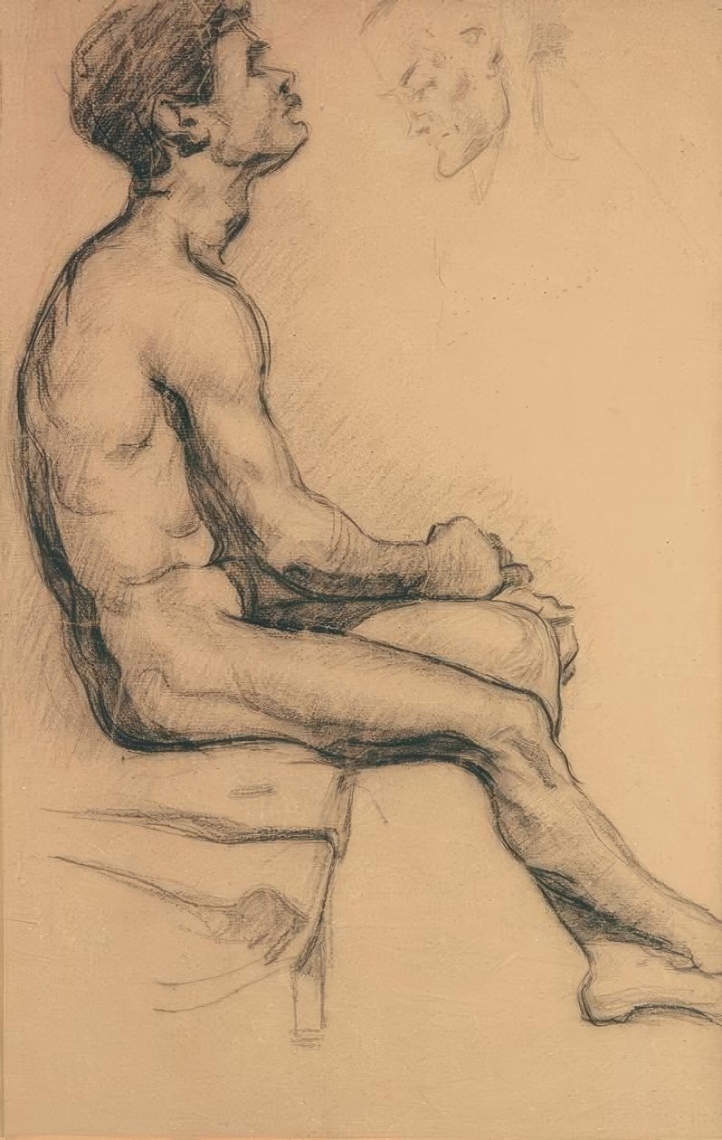 Naaktstudie van een zwarte man door Paul Cézanne
