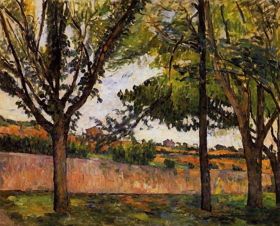 Bij Jas de Bouffan door Paul Cézanne
