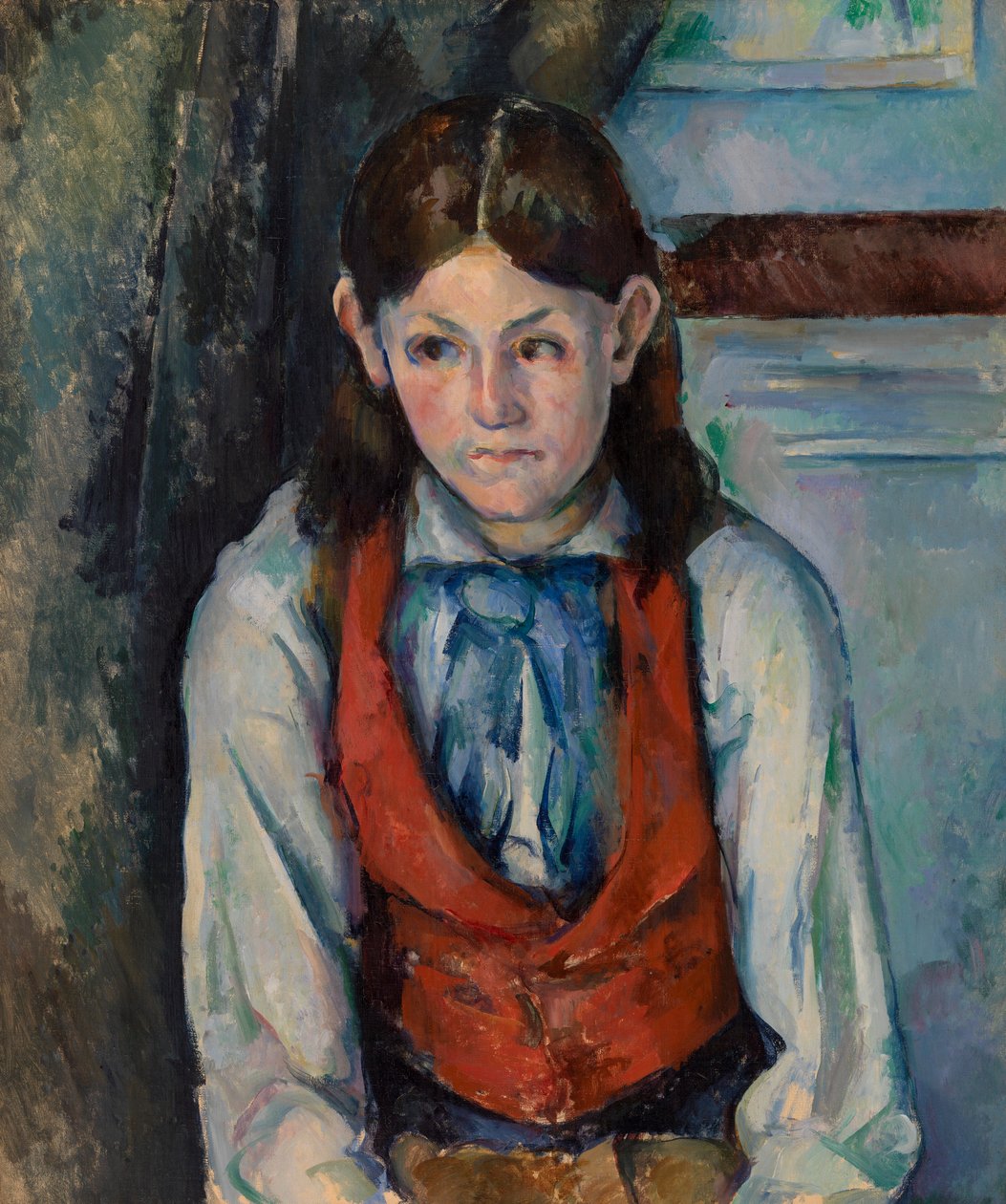 Jongen in een rood vest (Le Garçon au gilet rouge) door Paul Cézanne