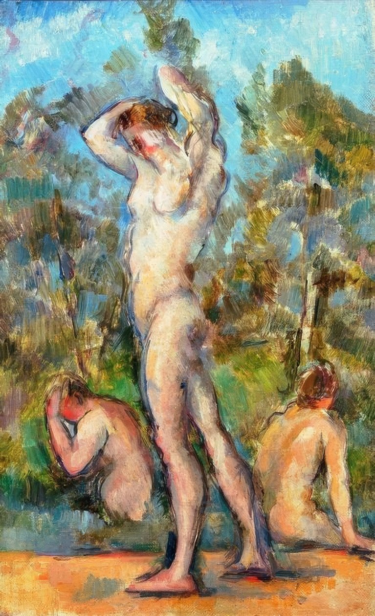 Het bad door Paul Cézanne
