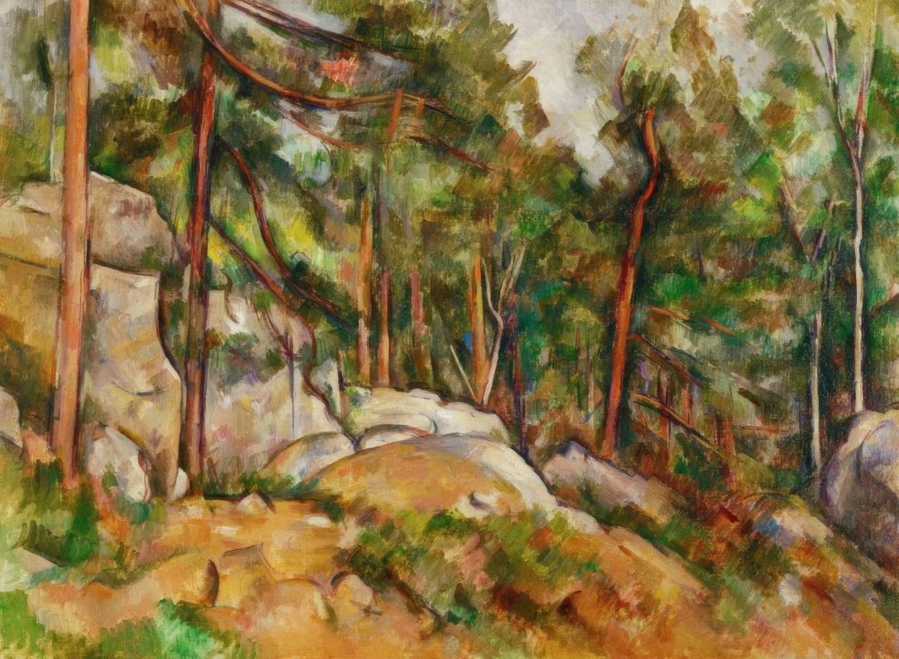 Bosinterieur door Paul Cézanne