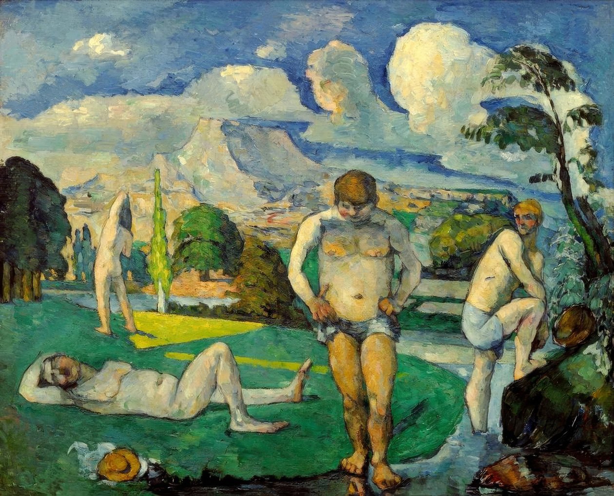 De baders in rust door Paul Cézanne