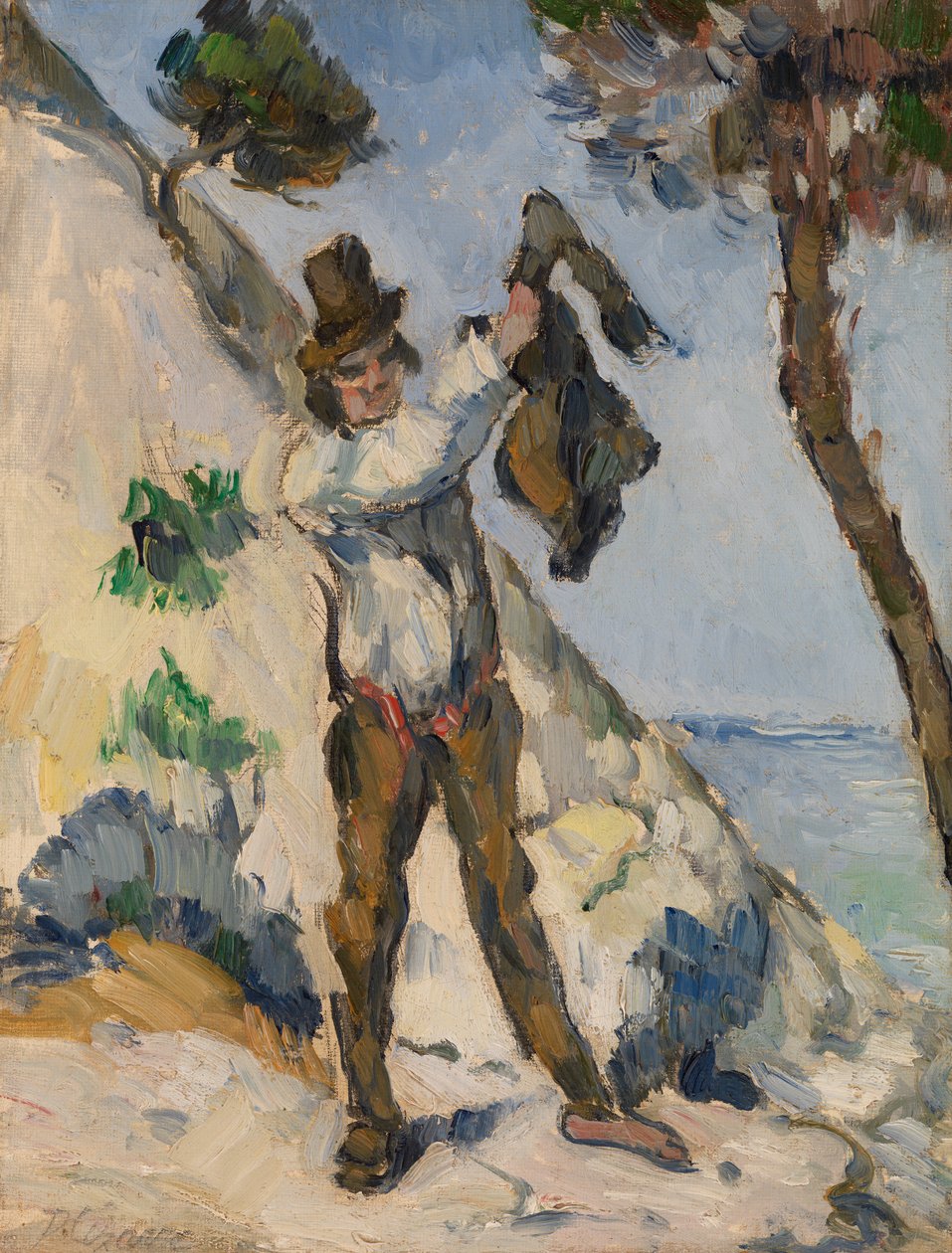 Man met een vest, ca. 1873 door Paul Cézanne