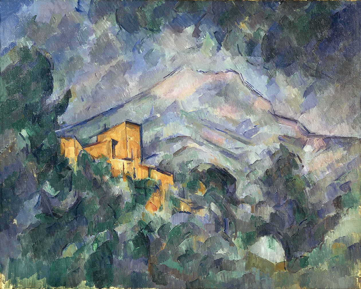 Montagne Sainte-Victoire en het Zwarte Kasteel, 1904-06 door Paul Cézanne