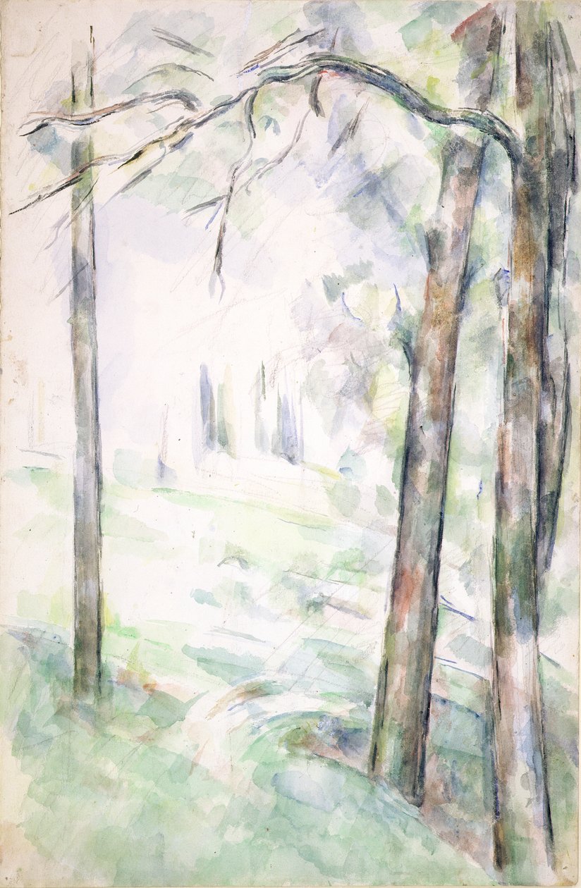 Het bos, Aix-en-Provence, c.1890 door Paul Cézanne