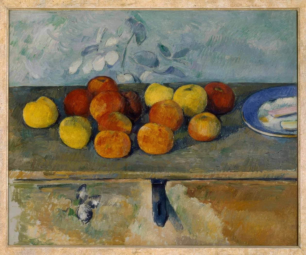 Appels en koekjes door Paul Cézanne