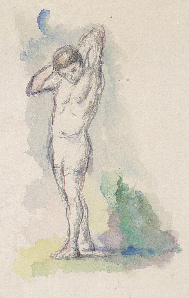 Staande badende door Paul Cézanne