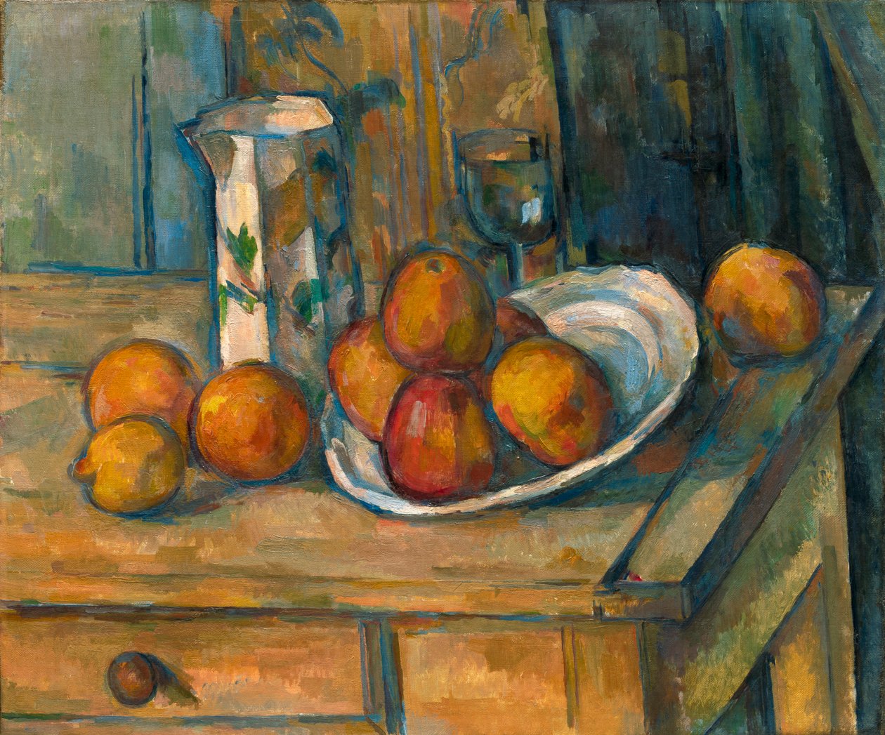 Stilleven met Melkkruik en Fruit, c.1900 door Paul Cézanne