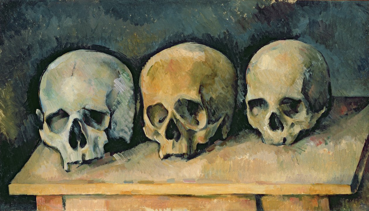 De drie schedels, c.1900 door Paul Cézanne