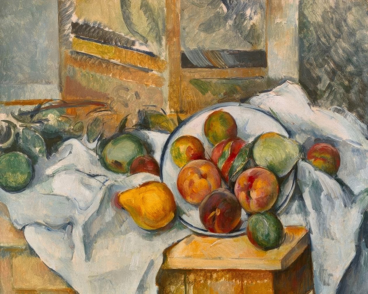 Een hoek van de tafel door Paul Cézanne