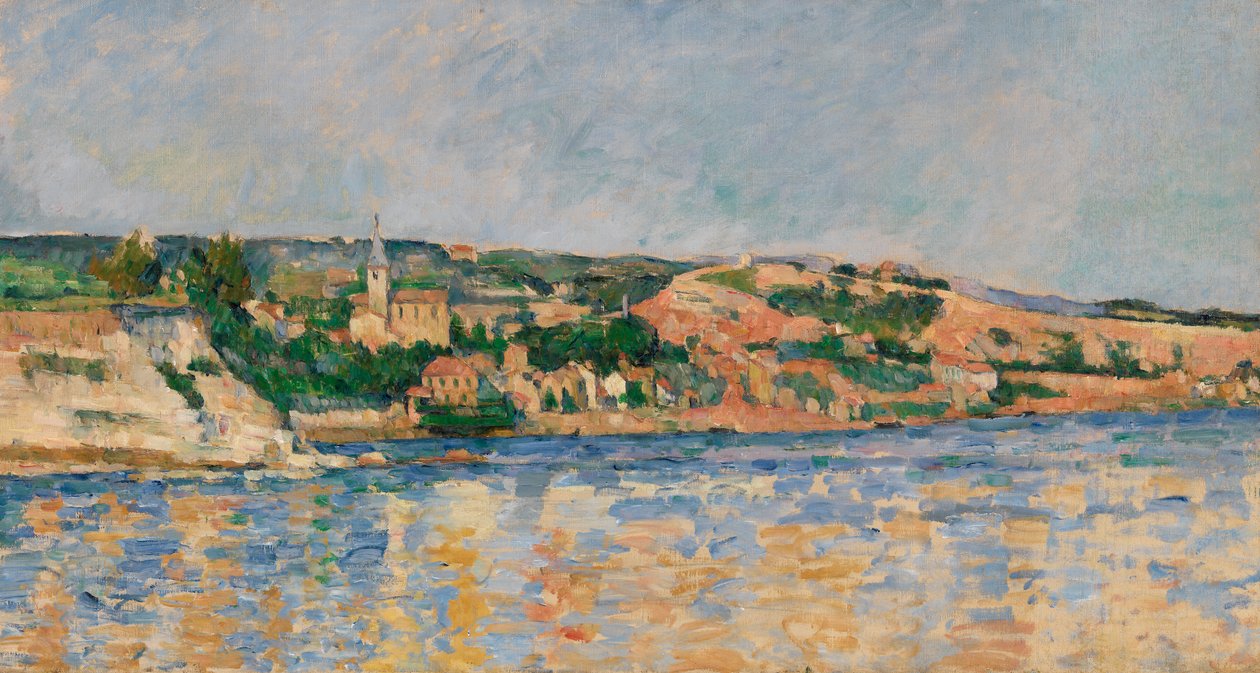 Dorp aan de Waterkant, c.1876 door Paul Cézanne