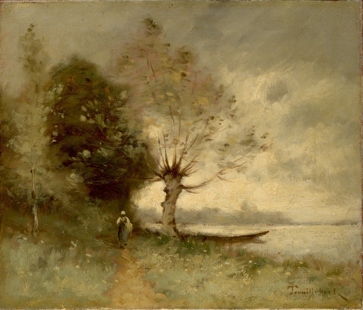 Oever van de Loire bij Chouze door Paul Desire Trouillebert