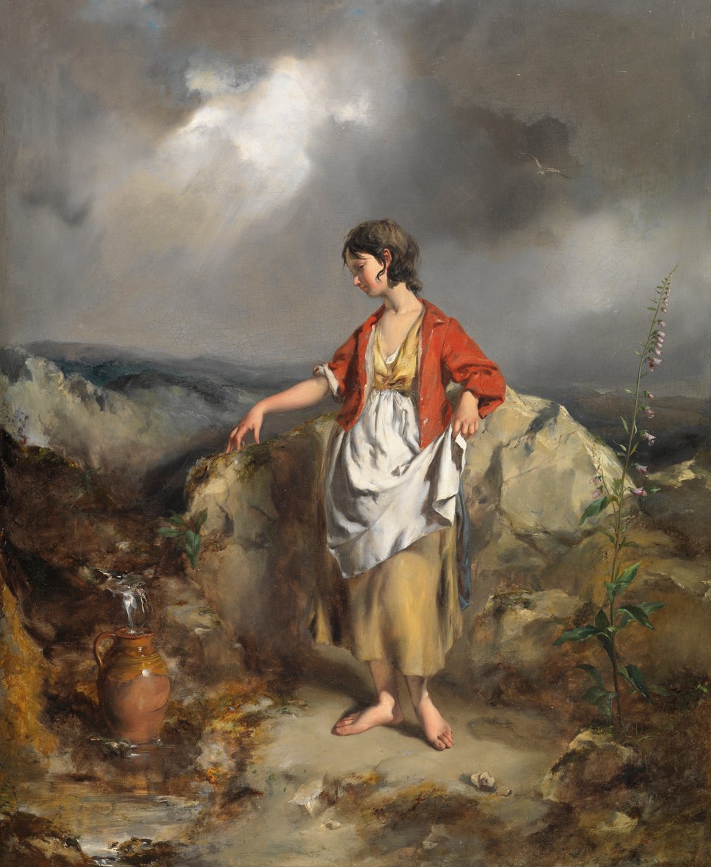 Meisje met een kruik, midden 1840s door Paul Falconer Poole