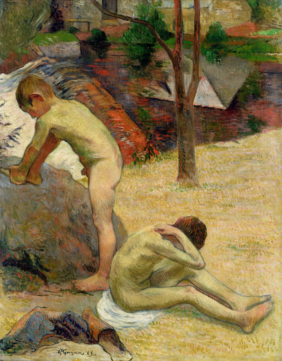 Bretonse jongens baden, 1888 door Paul Gauguin