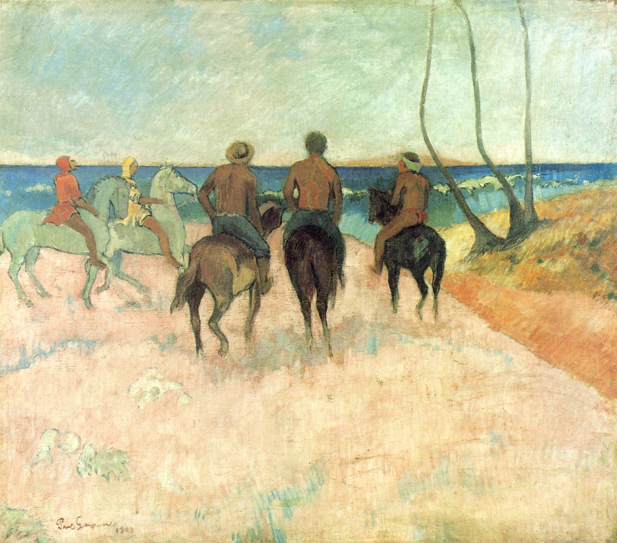 Ruiters op het strand door Paul Gauguin