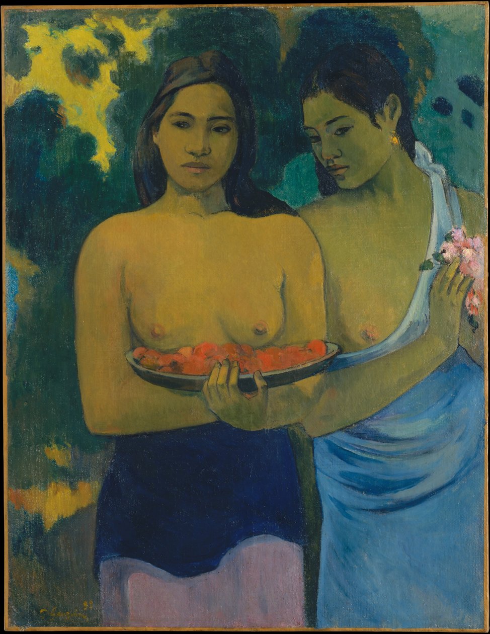 De Borsten met Rode Bloemen door Paul Gauguin
