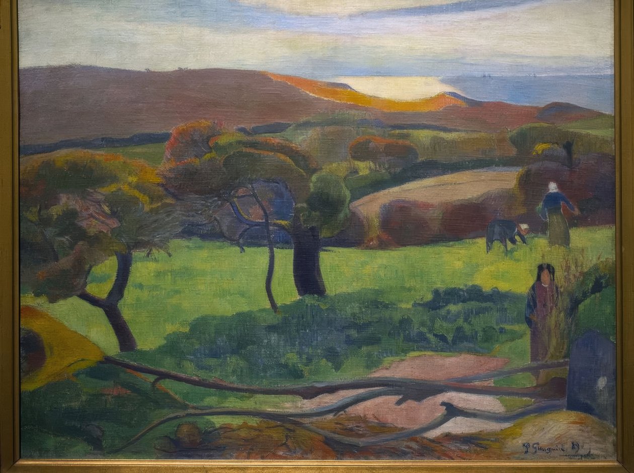 Paul Gauguin (1848–1903). Franse schilder. Landschap uit Bretagne, 1889. Nationaal Museum. Stockholm. Zweden. door Paul Gauguin