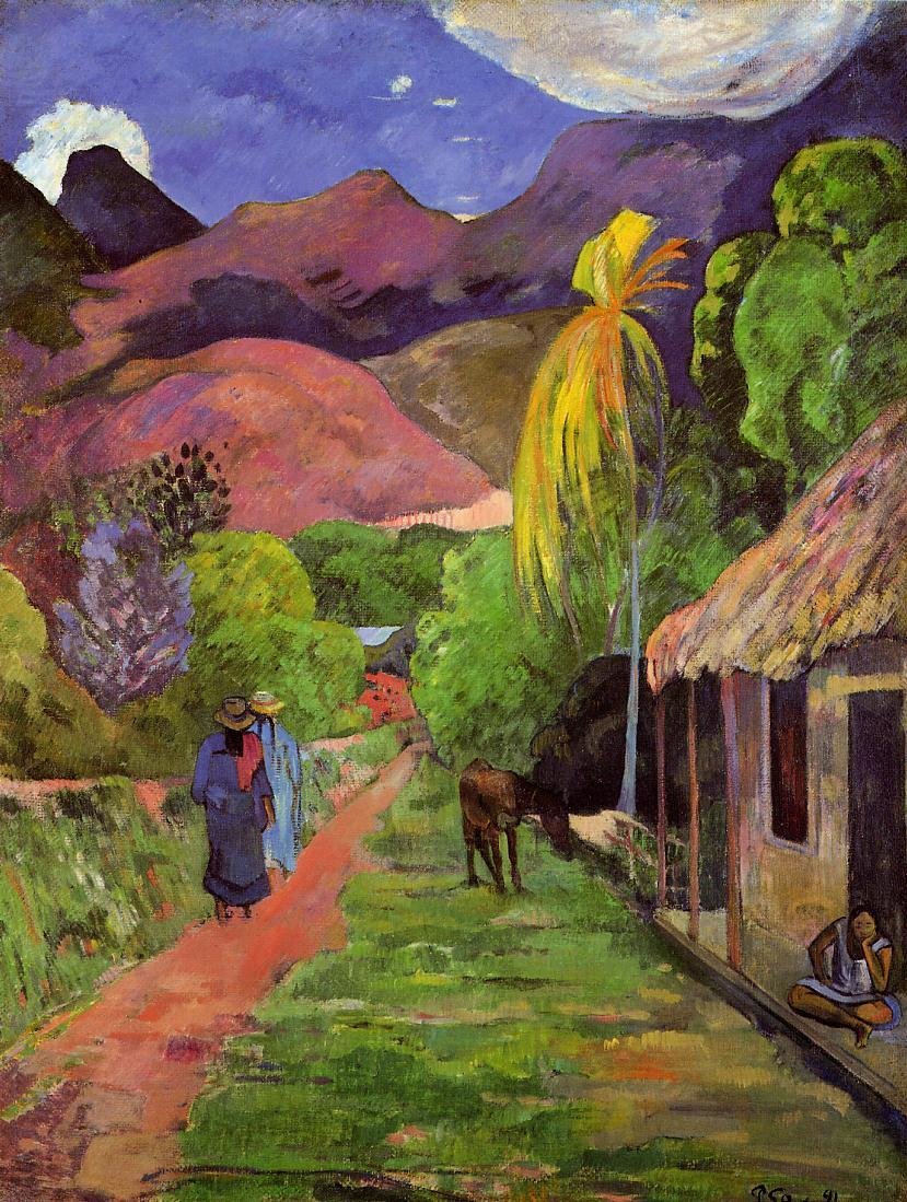 Rue de Tahiti door Paul Gauguin