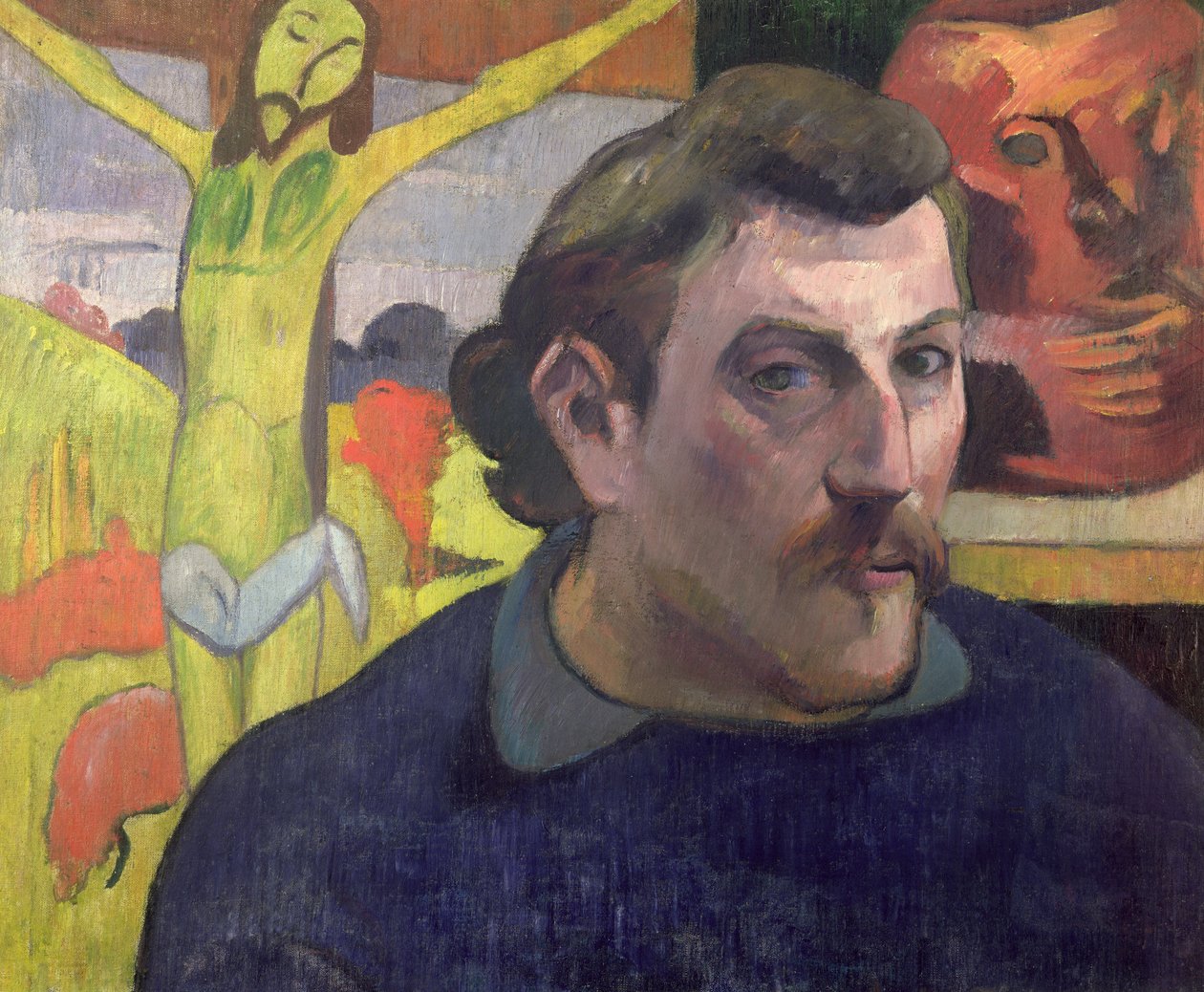 Zelfportret met de Gele Christus, 1890 door Paul Gauguin