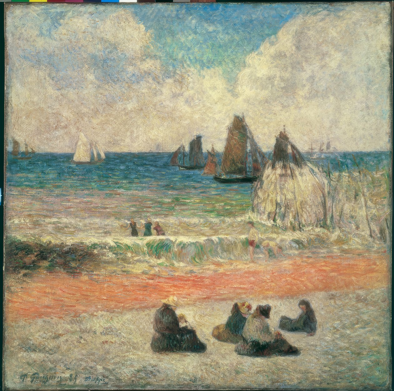Strand bij Dieppe door Paul Gauguin
