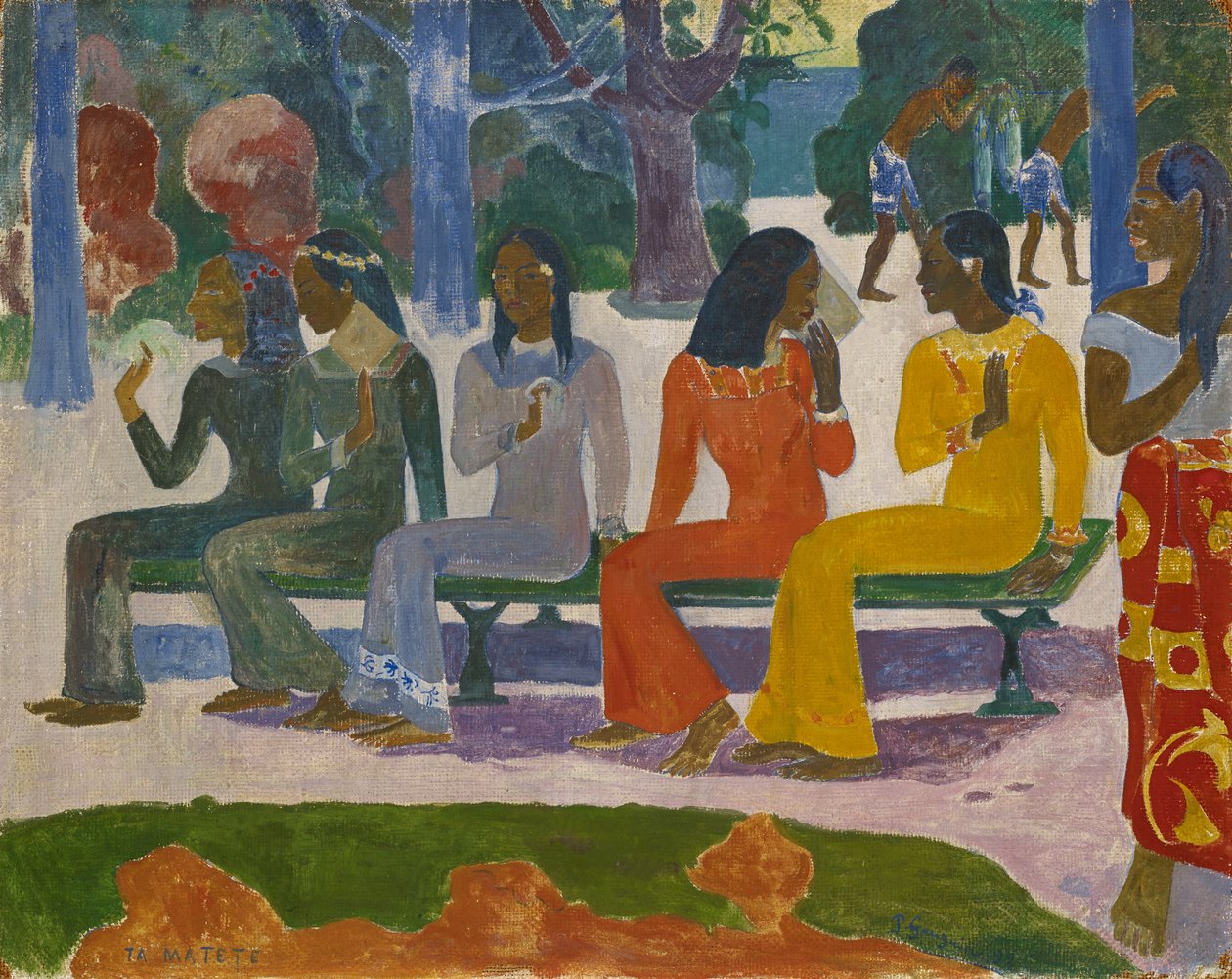 Ta Matete (We Gaan Vandaag Niet Naar de Markt) door Paul Gauguin