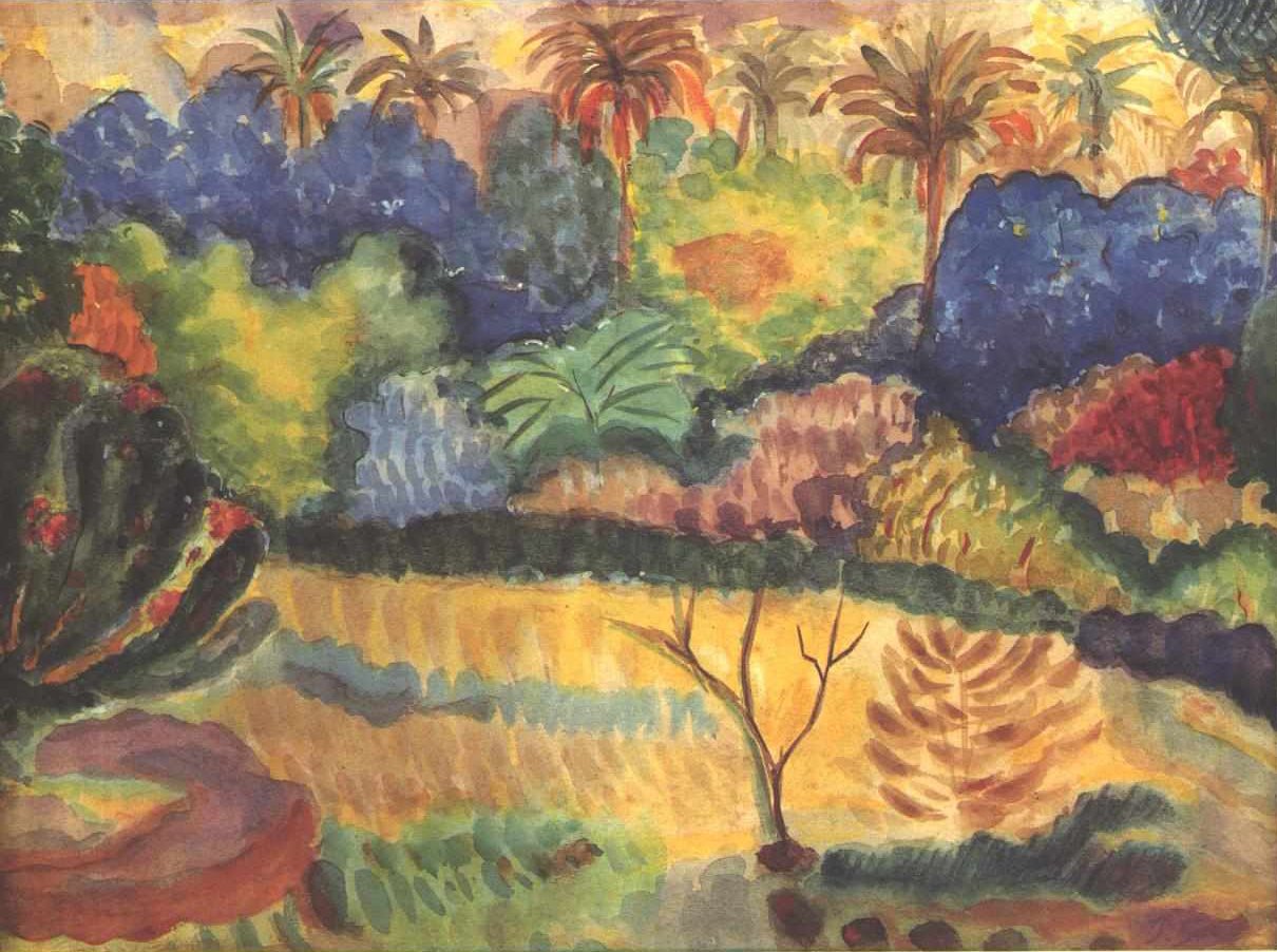 Tahitisch Landschap door Paul Gauguin