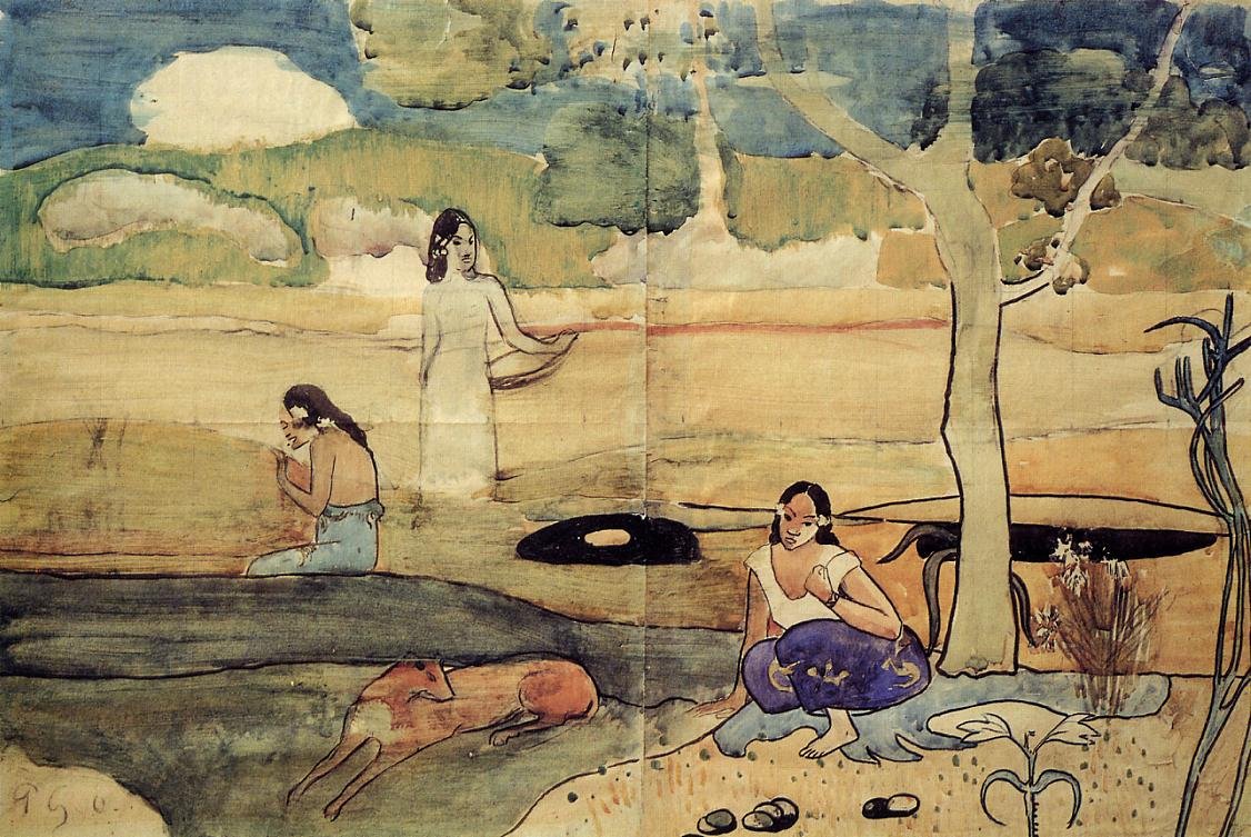 Tahitische Scene door Paul Gauguin