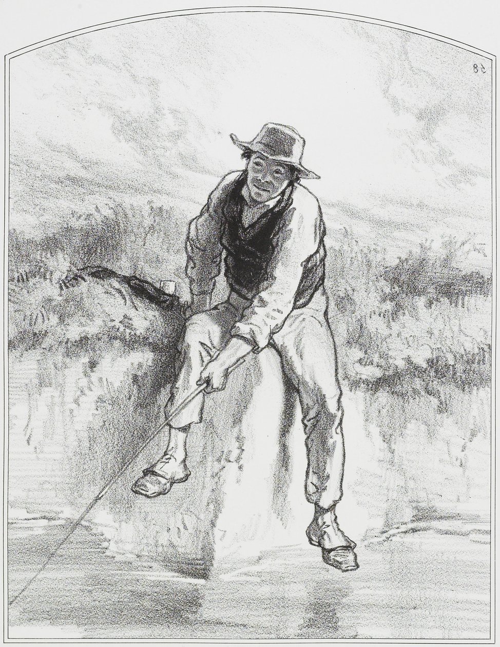 Vissen, Plaat 7 uit Les Toquades, 1858 door Paul Gavarni