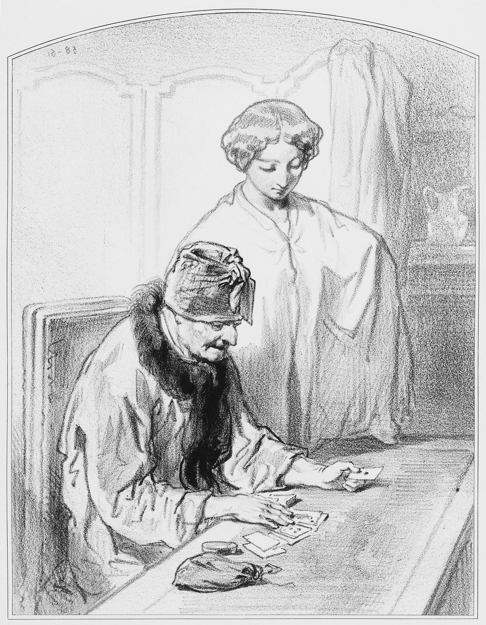 La réussite, Plaat 12 uit Les Toquades, 1858 door Paul Gavarni