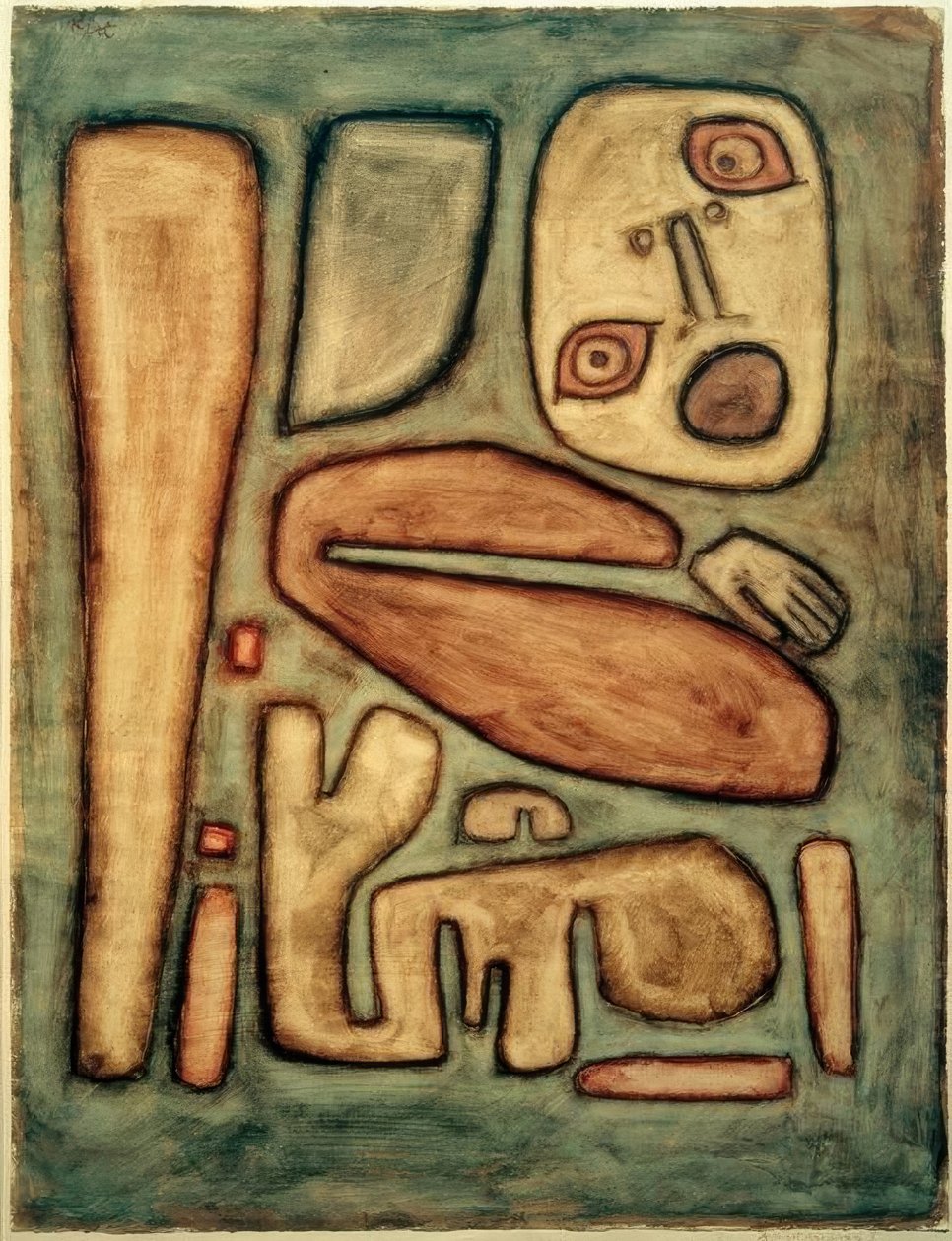 Uitbarsting van angst III door Paul Klee
