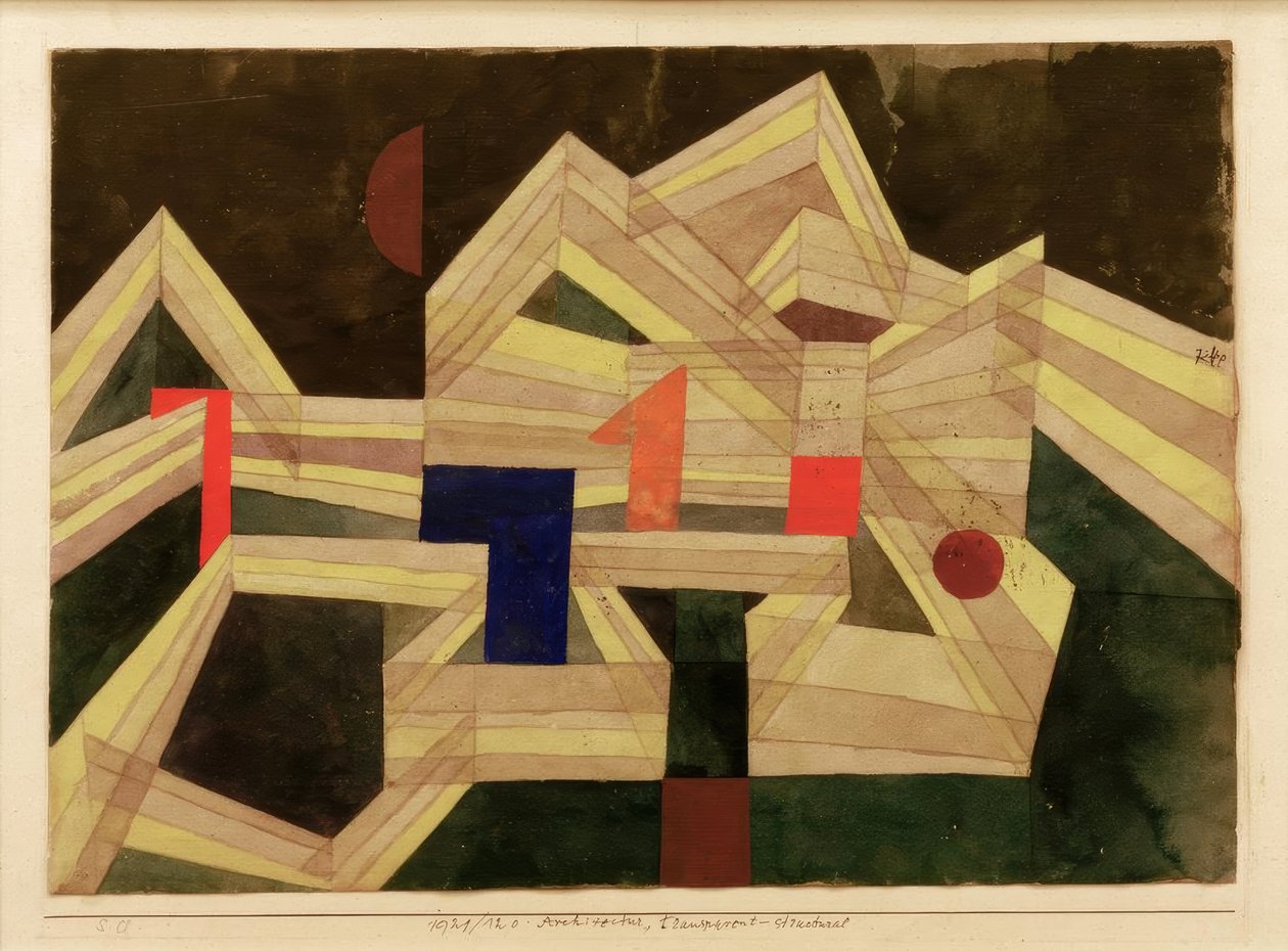 Architectuur, transparant structureel door Paul Klee