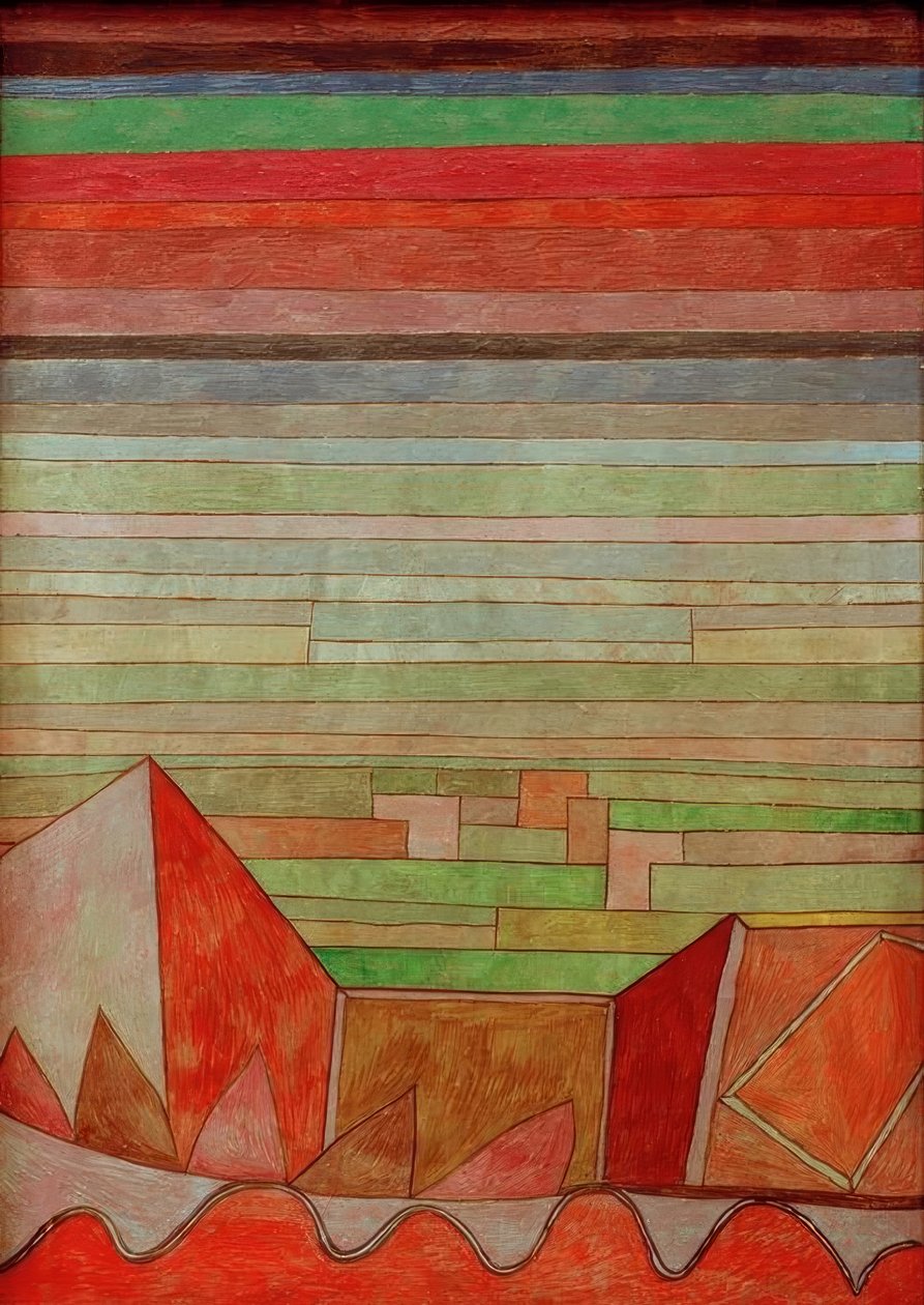 Uitzicht op het vruchtbare land door Paul Klee