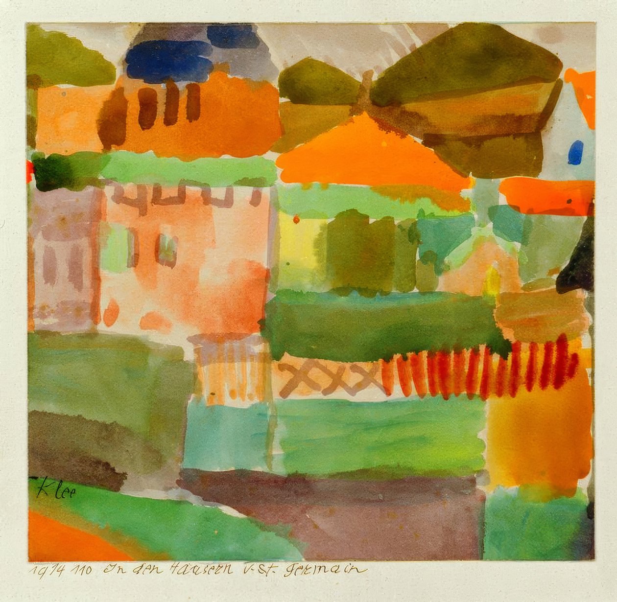 In de huizen van St. Germain door Paul Klee
