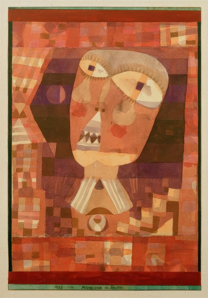 Marionet in het raam door Paul Klee