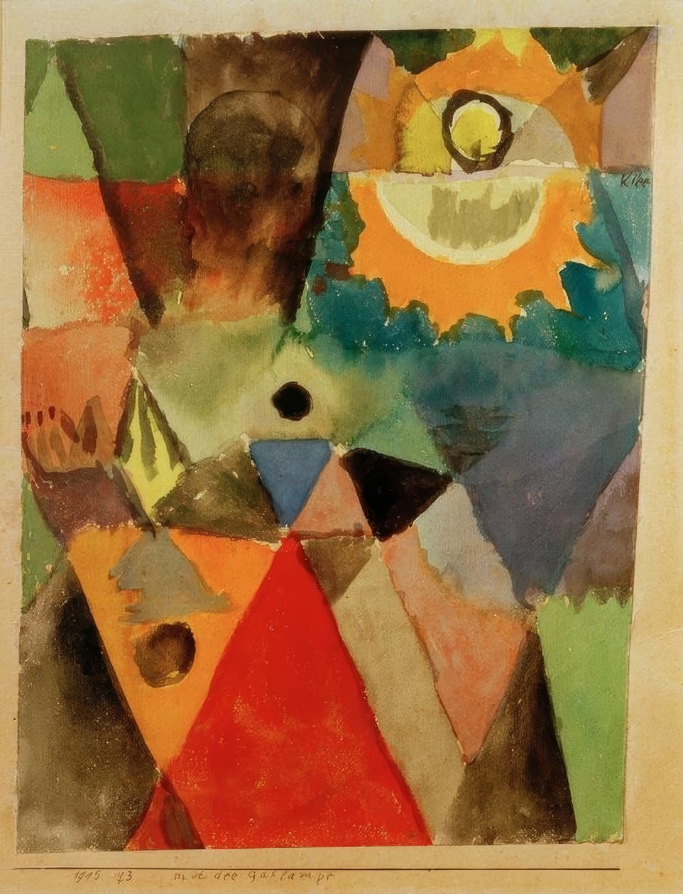 Met de gaslamp (Stilleven met de gaslamp) door Paul Klee