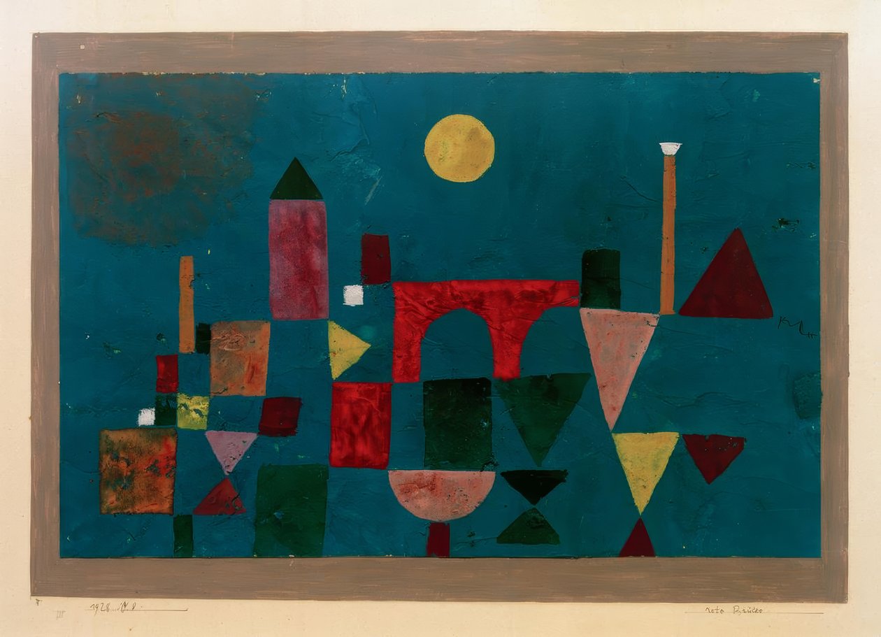 Rode brug door Paul Klee