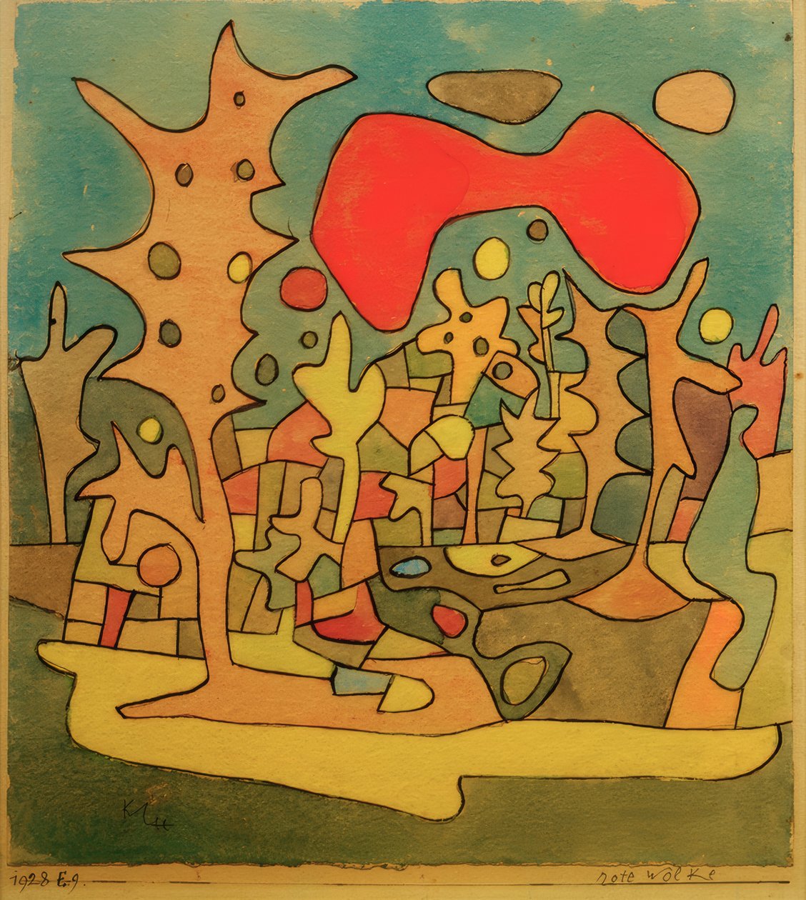 Rode Wolk door Paul Klee
