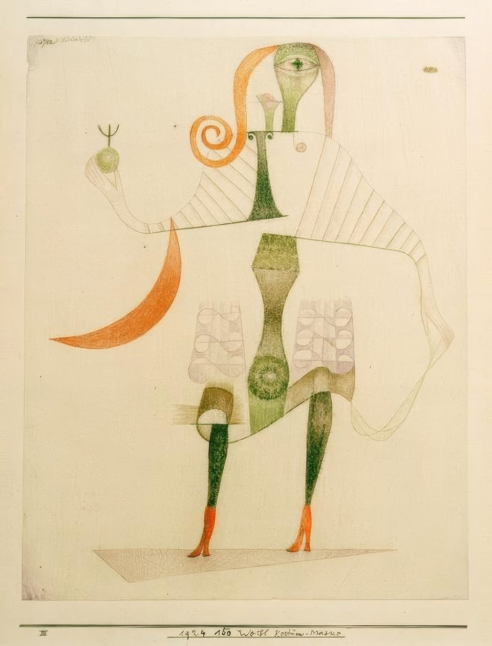 Vrouwelijk kostuum-masker door Paul Klee