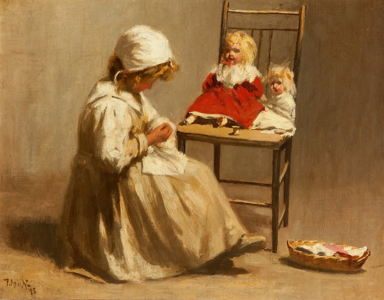 Een Meisje met haar Poppen, 1895 door Paul Knight