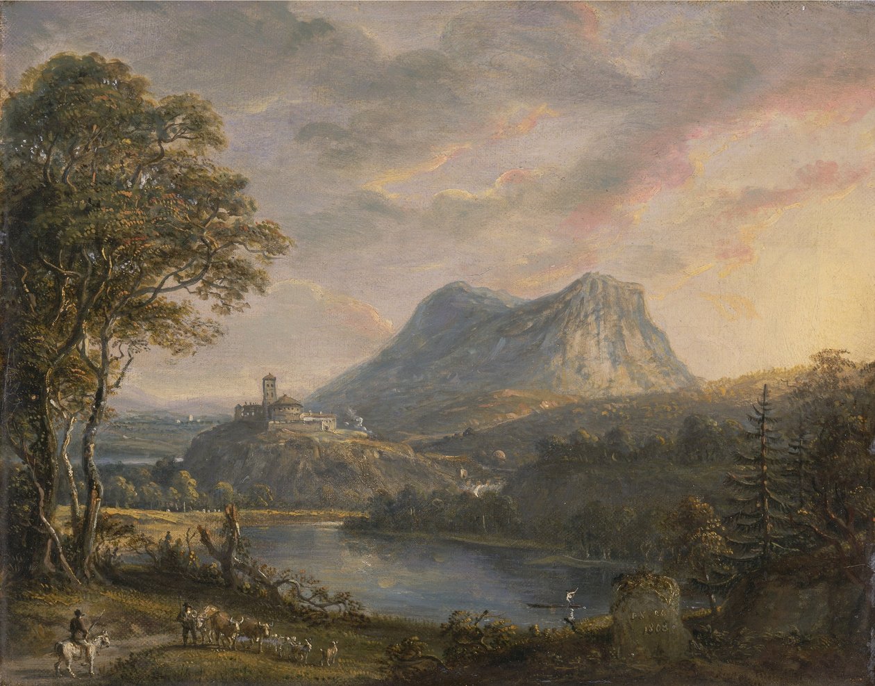 Landschap met een meer door Paul Sandby