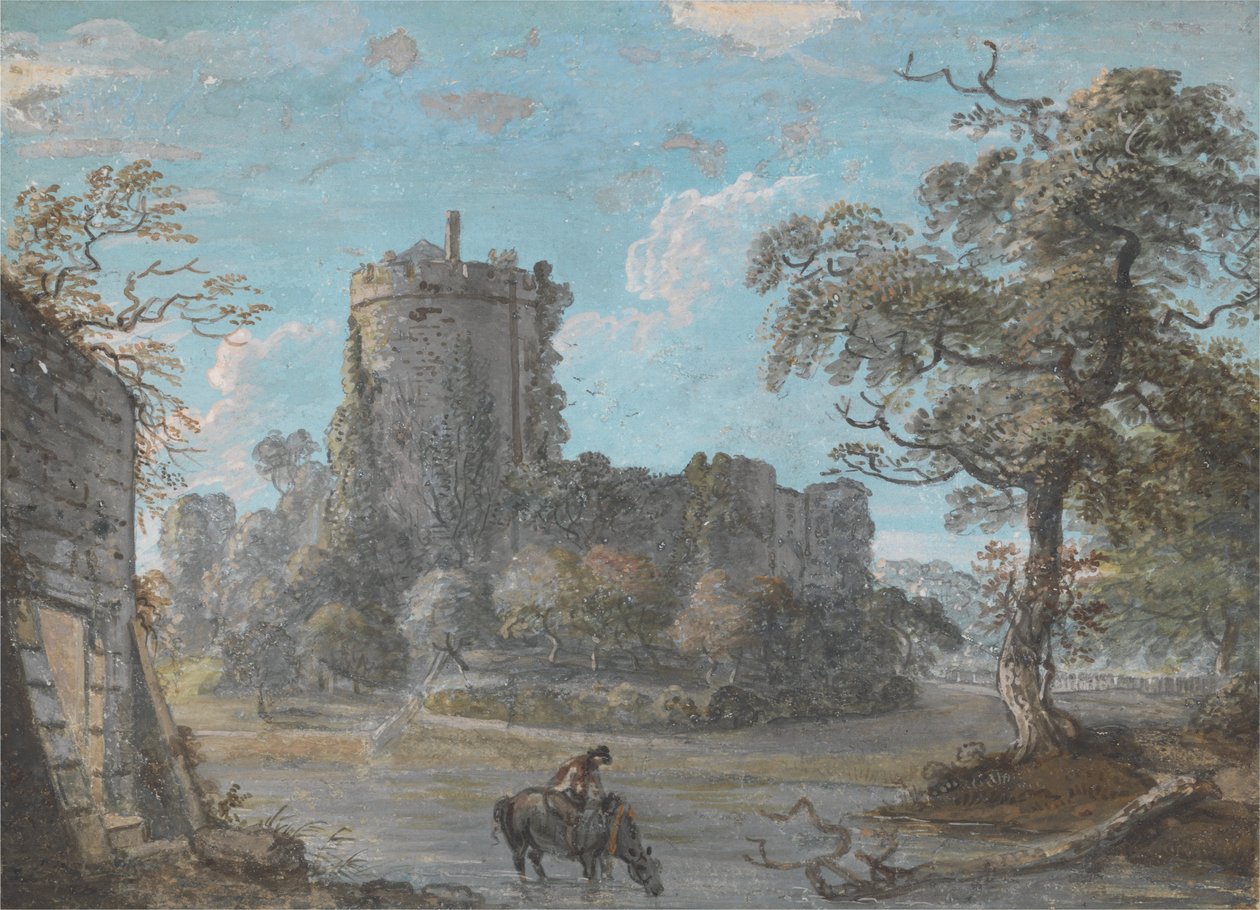De ingang van Chepstow Castle door Paul Sandby