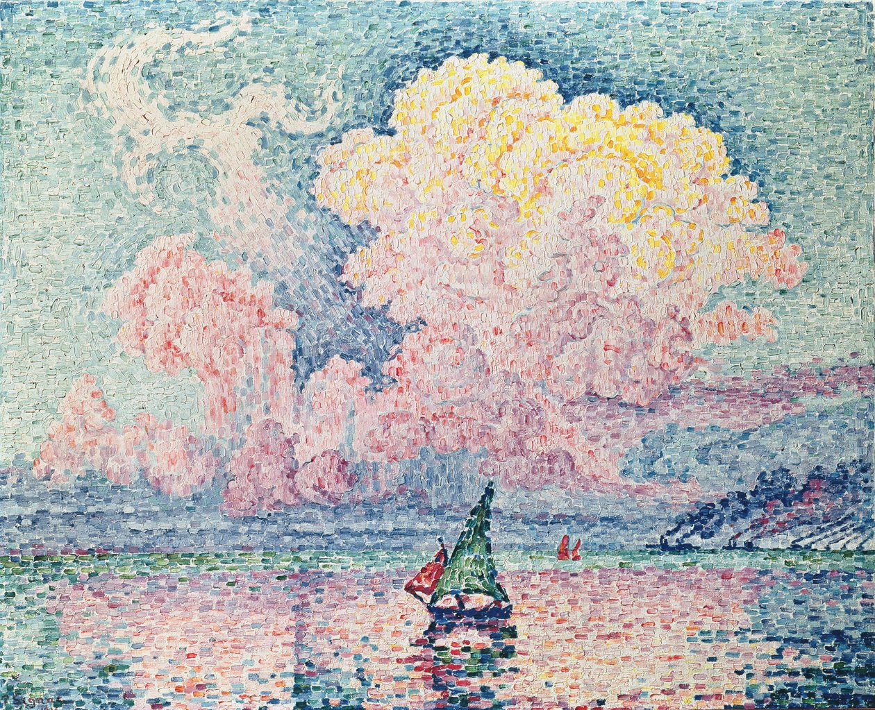 Antibes, de roze wolk door Paul Signac