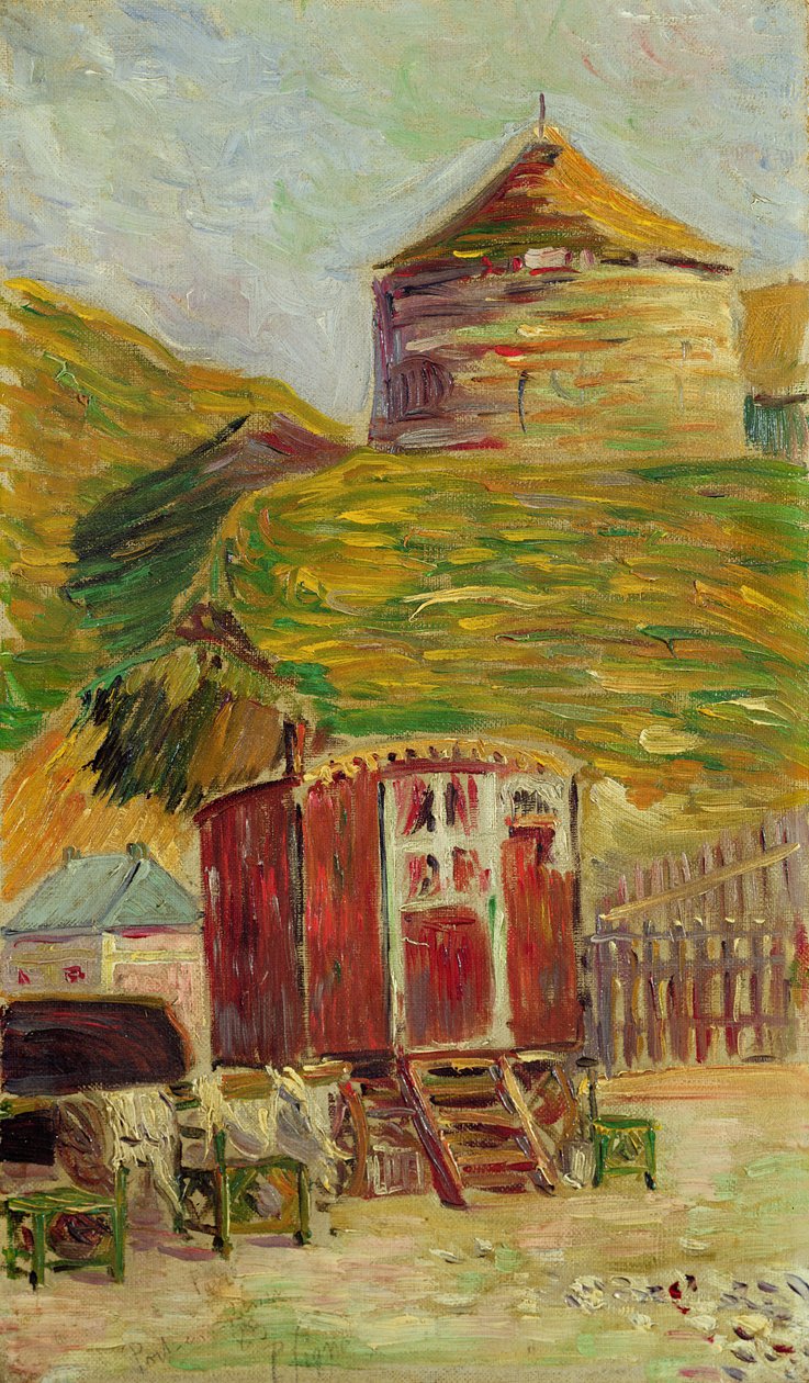 Zigeuners in Port-en-Bessin, 1883 door Paul Signac