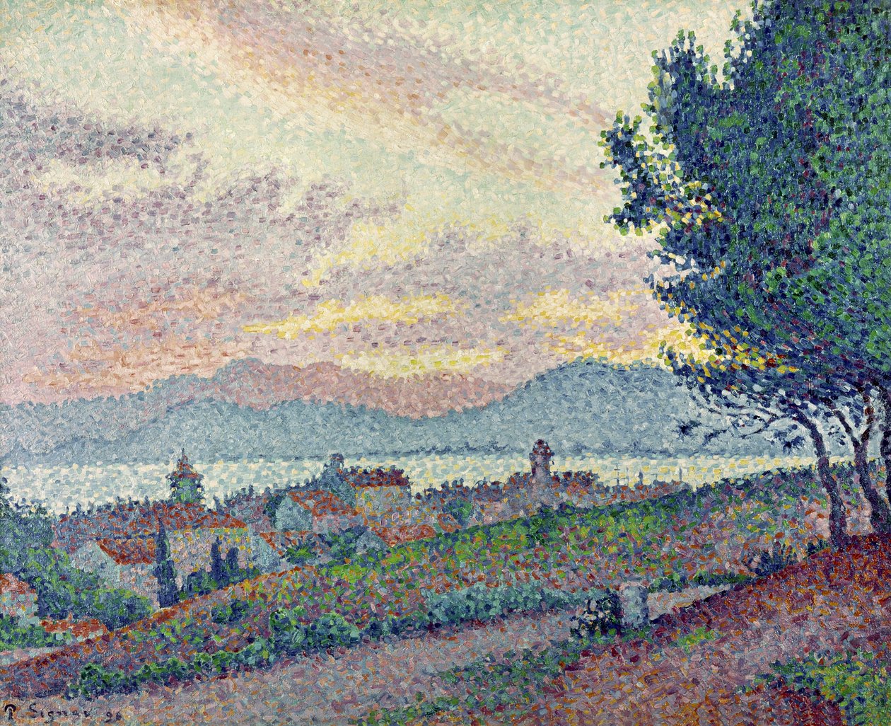 St. Tropez, dennenbos, 1896 door Paul Signac