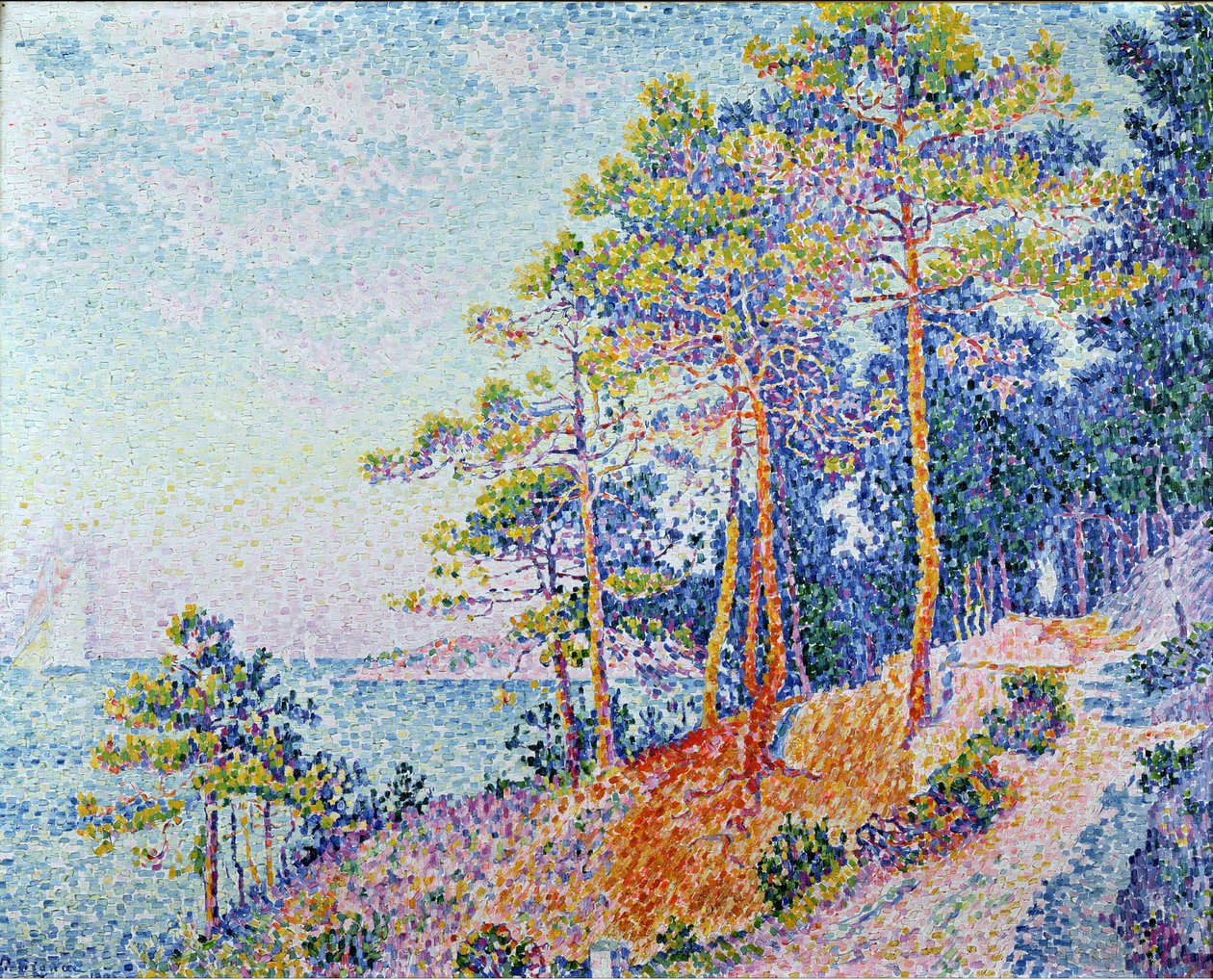 St. Tropez, het Douanepad, 1905 door Paul Signac