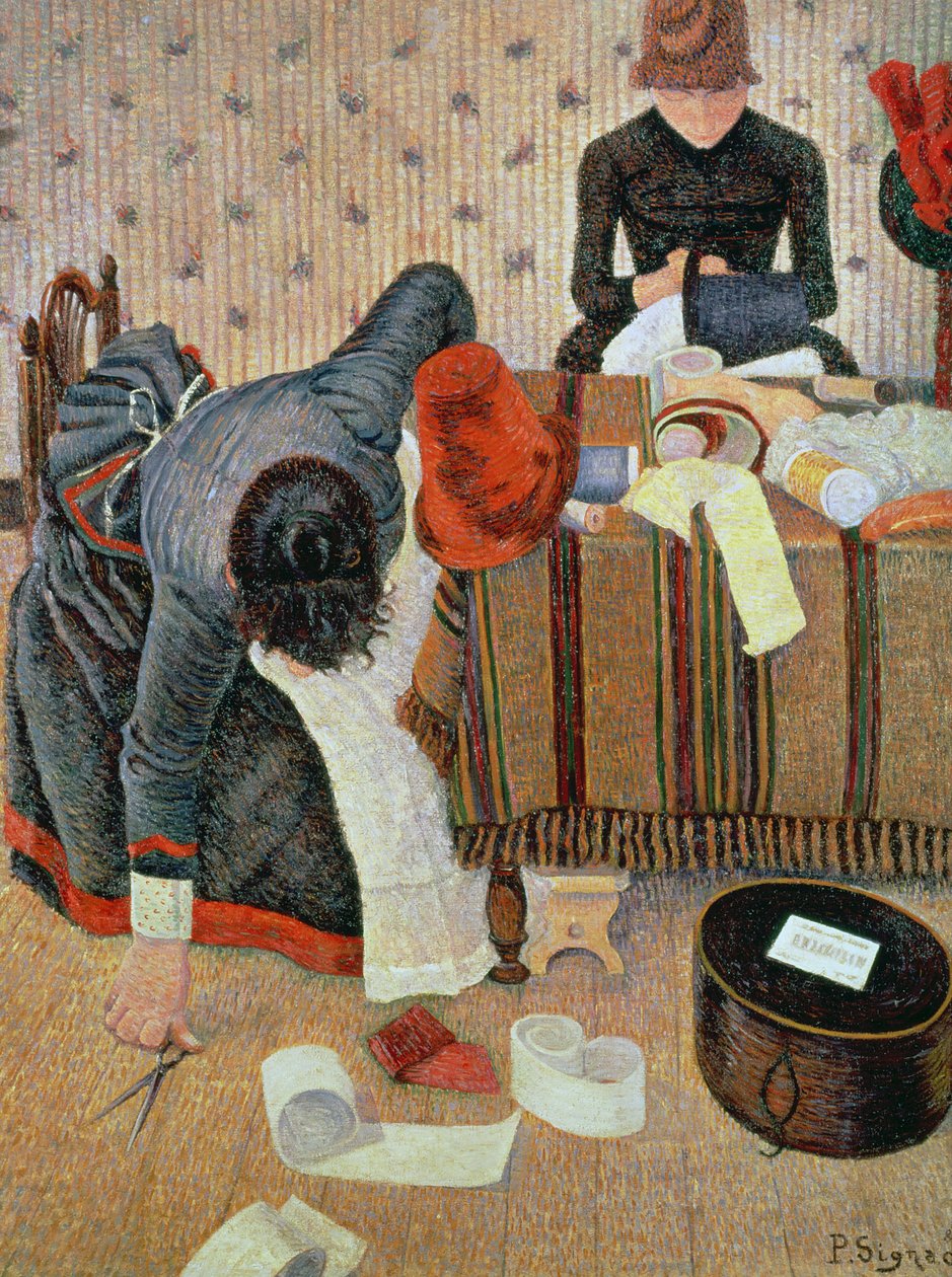 De hoedenmaakster, 1885 door Paul Signac